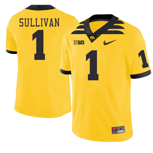 Men #1 Brendan Sullivan Iowa Hawkeyes College Football Jerseys Stitched-Gold